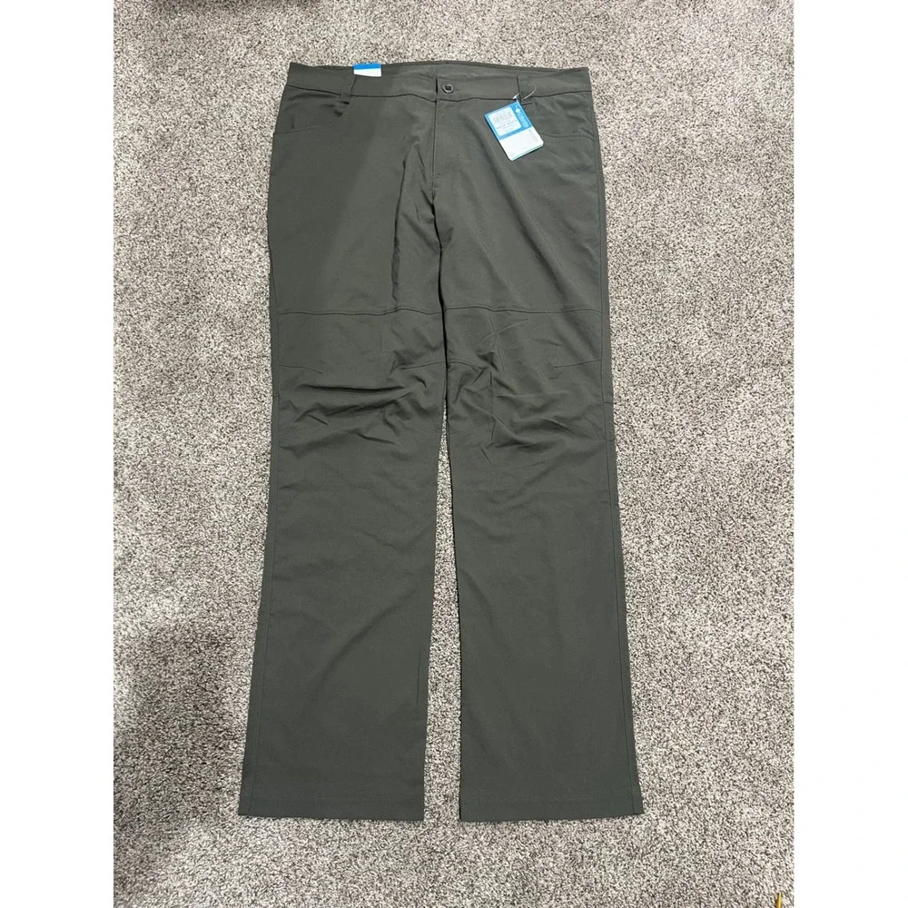 Columbia Pilsner Peak Pant Mens 38x34 Olive Green Omni-Shade UPF 50 AM1563-339